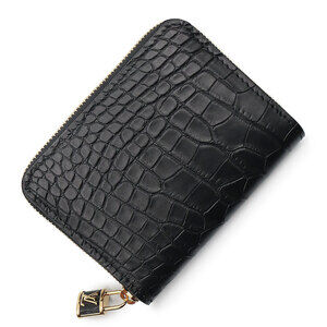 Louis Vuitton Zippy Coin Wallet Case Crocodile Exotic Leather Noir Black